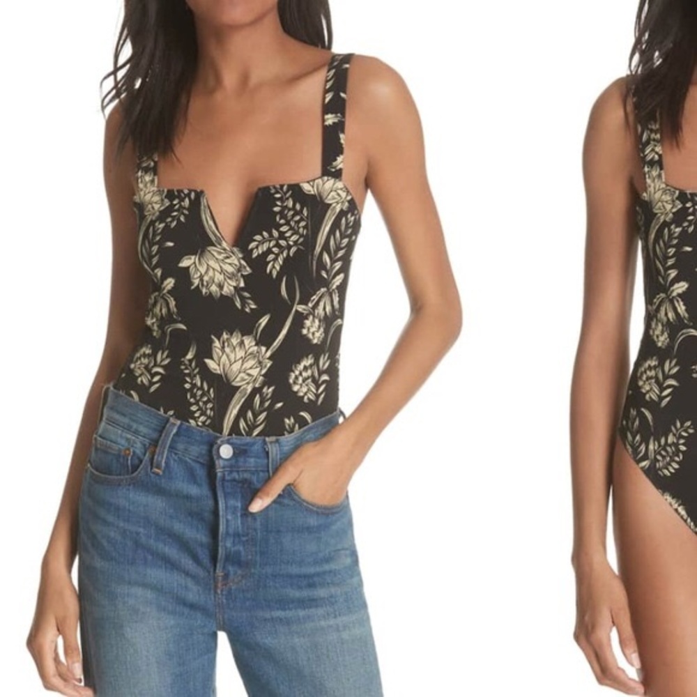 Free People Pippa V wire thong bodysuit size small
